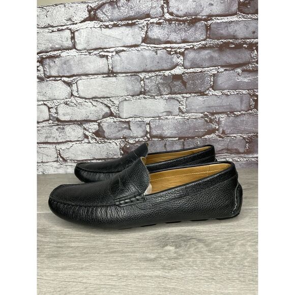 1901 Black Leather Penny Loafers Slip On Driving Shoes Men’s Sz 13M US/46EU - Picture 1 of 16